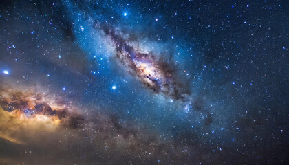 Wall Mural - Abstract blue galaxy sky. Beautiful stars. Planetary nebula. Space background. Cosmos and universe