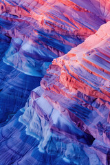 Poster - Surreal colorful landscape inspired by Grand Canyon. Abstract colorful background image. Created with Generative AI technology