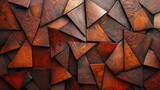 Fototapeta  - Abstract brown wooden glazed glossy deco glamour mosaic tile wall texture with geometric shapes - Wood background illustration