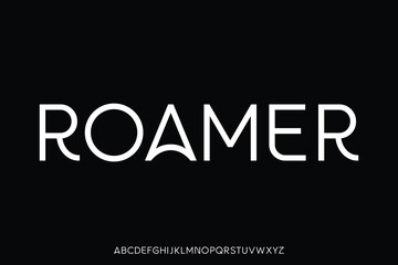 Wall Mural - modern creative sans serif alphabet display font vector. adventure roamer typeface