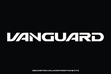 Wall Mural - strong futuristic alphabet display font vector. modern vanguard bold typeface