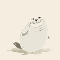 Wall Mural - Cute Seal Illustration