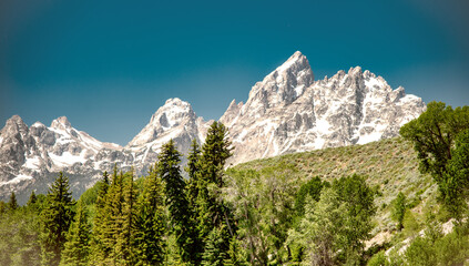 Wall Mural - Mountains and river of Grand Teton National Park