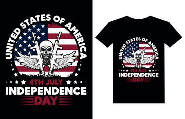 Wall Mural - united states of america 4th july independence day t-shirt design vector illustration. Best USA Memorial Day shirt designs