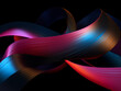 Ribbons contrast on a black background. AI Generation.