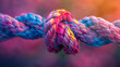 Close-up of a colorful knotted rope