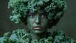 closeup of beautiful leaf cabbage woman