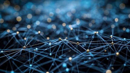 Aufkleber - A network of connected dots symbolizing business connections     AI generated illustration