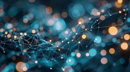 Aufkleber - a network of connected dots symbolizing business connections ai generated illustration