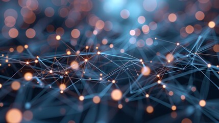 Aufkleber - A network of connected dots symbolizing business connections     AI generated illustration