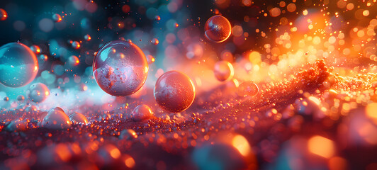Wall Mural - 3d rendering of abstract colorful background with beautiful bokeh lights. abstract pc desktop wallpa