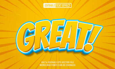 Leinwandbilder - Editable 3d text style effect - Great Comic cartoon text effect Template