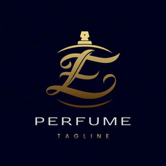 Wall Mural - Letter E Perfume Logo Design, Elegant Luxury Scent Initial Logo