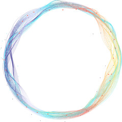 Aufkleber - Design element. Many wave lines form a distorted circle. Colorful waves with lines created with the Blend Tool. Abstraction. Copy space