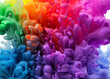 splash from rainbow colors paint background