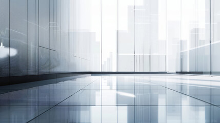 Poster - Abstract modern architecture with transparent walls in a spacious glass building