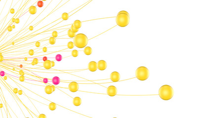 Leinwandbilder - Abstract digital background of points and lines. Glowing plexus. Big data. Network or connection.
