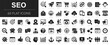 SEO icons set. Search Engine Optimization symbol collection. Search, content, analysis, traffic, link, development, optimization, - stock vector.