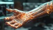 3D hologram of human wrist bones displayed for educational purpose