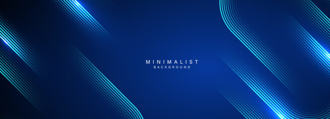 Abstract blue modern background with dynamic geometric shapes.