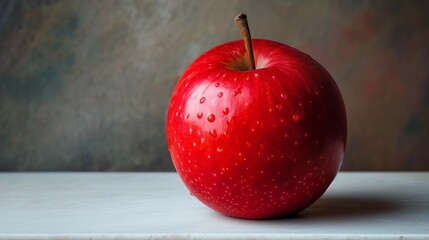 Sticker - Bright Pop of Color: Red Apple on Clean Background, generative ai