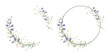 Wreath of yellow buttercup and white little flower and violet bluebell. Watercolor hand painting illustration on isolate. Circlet of meadow flowers. Botanical summer wildflower.