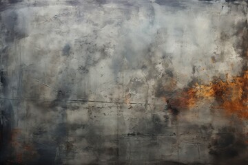 Poster - Abstract Painting With Orange and Grey Colors Generative AI