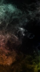 Wall Mural - vertical rainbow smoke blowing and shifting 4k loop features an abstract smoke coming on screen from
