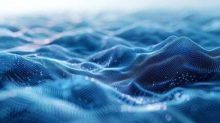 Poster - A fluid formation of hexagons rippling across a digital ocean, capturing the dynamic nature of data flow