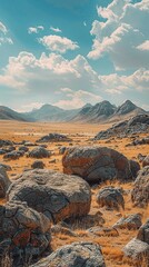 Wall Mural - Desert landscape with rough stones