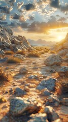 Poster - Desert landscape with rough stones