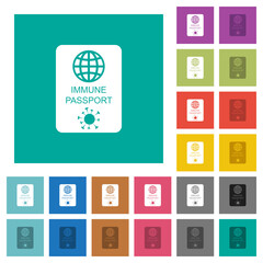 Poster - Immune passport square flat multi colored icons