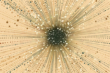 Wall Mural - Sun burst in retro style with grungy dots. Vintage sun rays background.