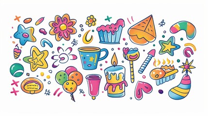 Sticker - Colorful set of icons