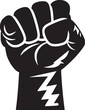 wrist fist pump, hands clenched power strength icon logo vector. Fight for rights, protest, revolution.