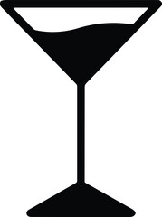 Glass for drink icon. Cocktail drink for party liquid martini with ice bar pictogram vector. drink, martini beverage