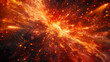 © wassana - A bright orange explosion in space with lots of fire and sparks