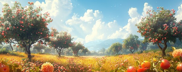 Fruit trees fields