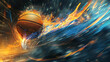 Dynamic Basketball, Abstract Motion Illustration
