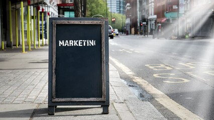Canvas Print - marketing strategy. foldable advertising poster on the street