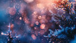 Frosty Winter Scene with Glittering Snowflakes
