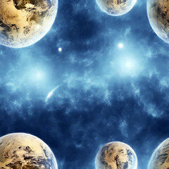Wall Mural - planets in the universe seamless