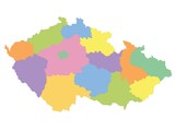 Fototapeta Las - Outline of the map of Czech Republicwith regions