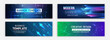Sci-fi vector sample concept. High-tech horizontal banner template. Modern banner design with technology element. Data protection, internet communication, science, big data, cover design set.