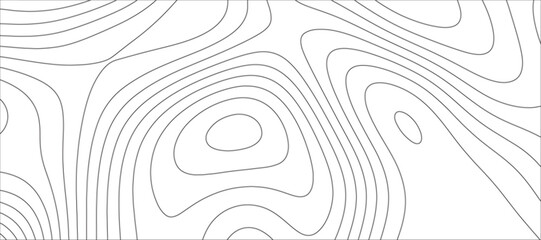 Wall Mural - Abstract Topographic line art background. Mountain topographic terrain map background with white shape lines.Geographic map conceptual design.Black on white contour height lines.