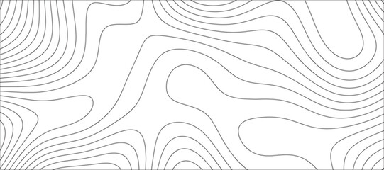 Wall Mural - Abstract Topographic line art background. Mountain topographic terrain map background with white shape lines.Geographic map conceptual design.Black on white contour height lines.