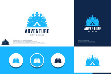 Canvas Print - nature adventure logo , camping , logo design vector.