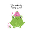Funny kids card with frog