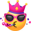 Queen With Party Blower And Sunglasses Emoticon