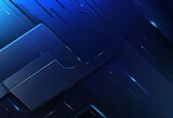 Fototapeta Do przedpokoju - Technology background with surface lines and dots. desktop wallpaper, Modern dark blue geometric banner background. vector illustration.